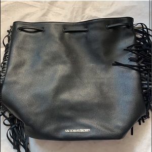 Victoria’s Secret Black Leather Bag With Fringe Detail- $5 if bundled
